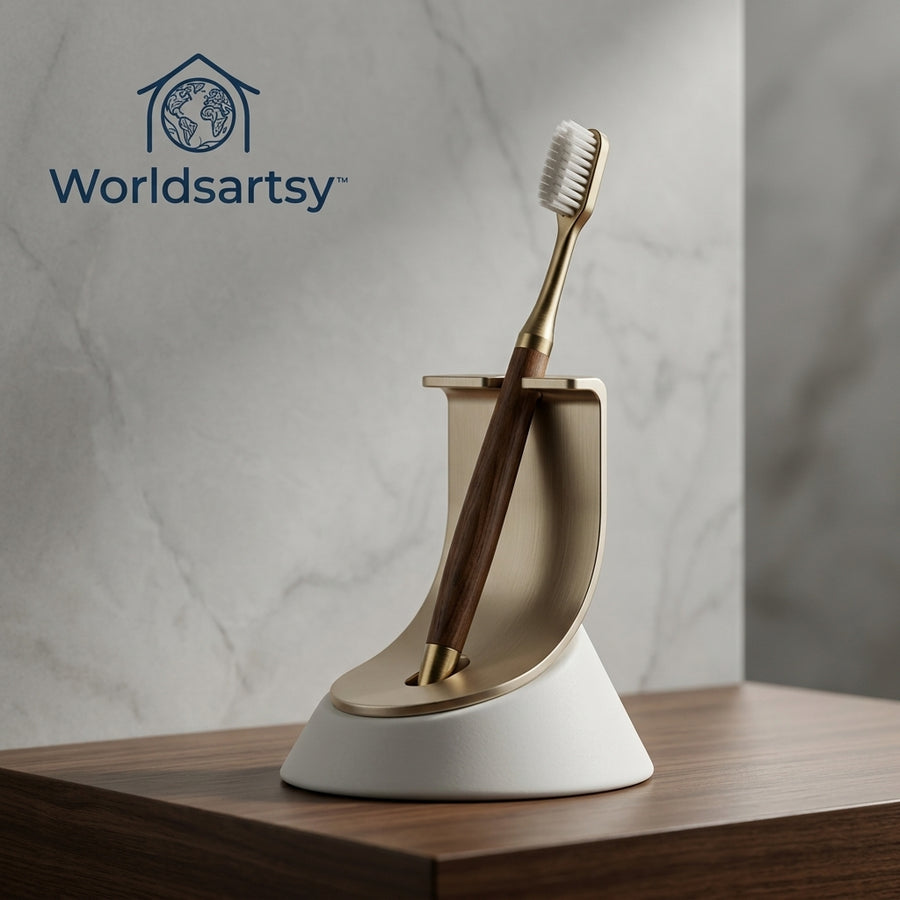 Worldsartsy™ Arc Toothbrush Holder