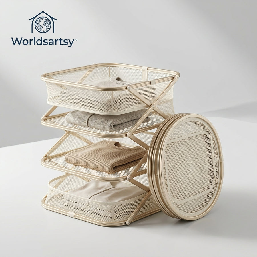 Worldsartsy™ StackFold Laundry Drying Basket