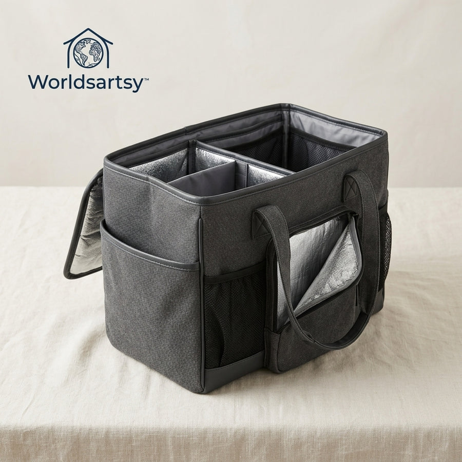 Worldsartsy™ CartEase Shopping Organizer Tote